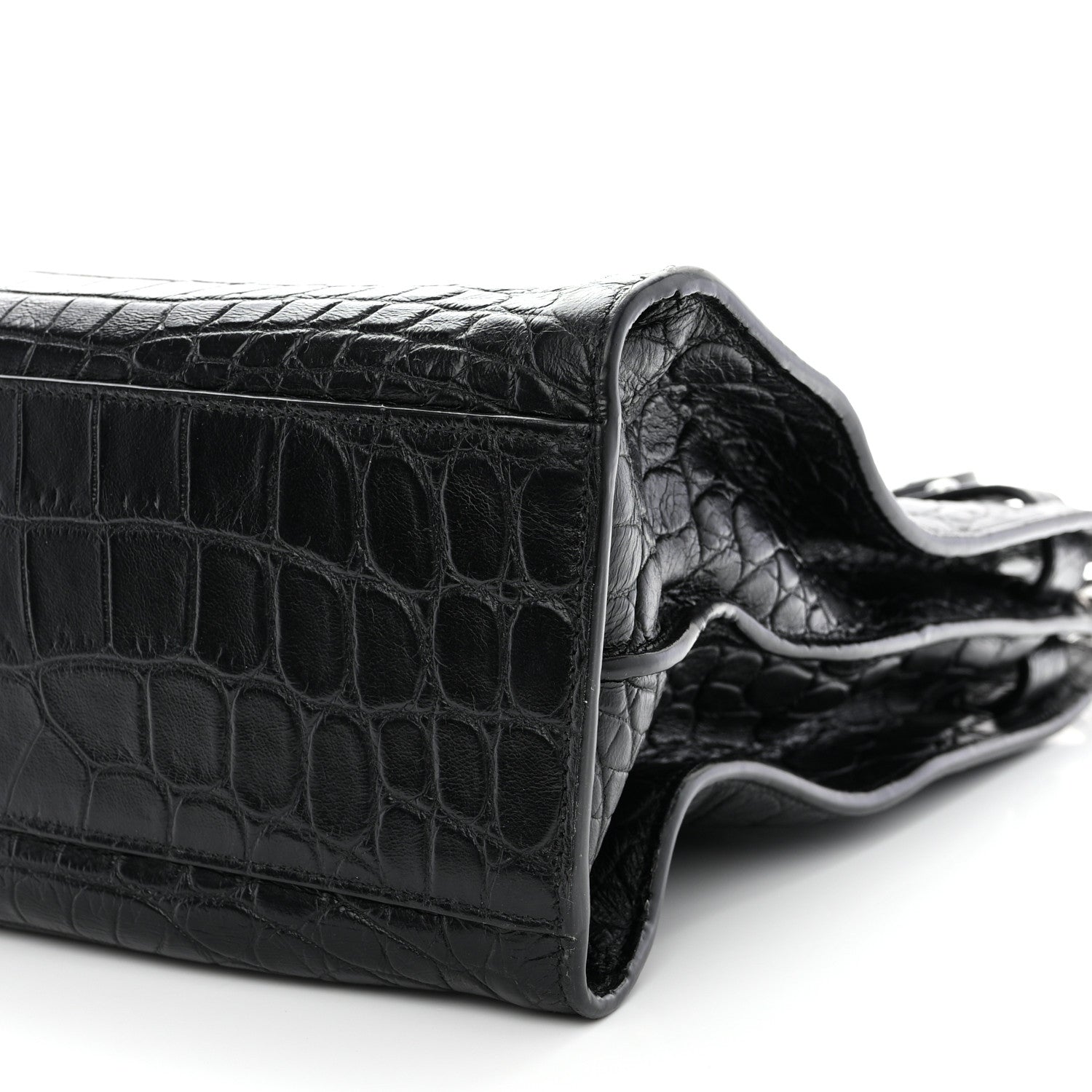 Saint Laurent SAINT LAURENT Calfskin Crocodile Embossed Large Thin Sac De Jour Black 11 of 17