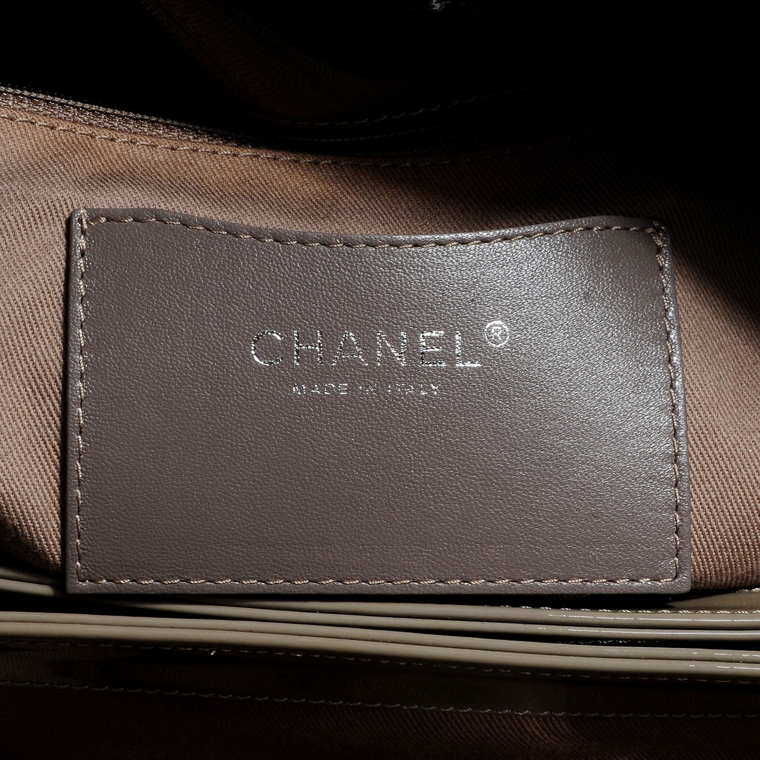 Chanel Patent Quilted Large Just Mademoiselle Gris Fonce 6 of 7