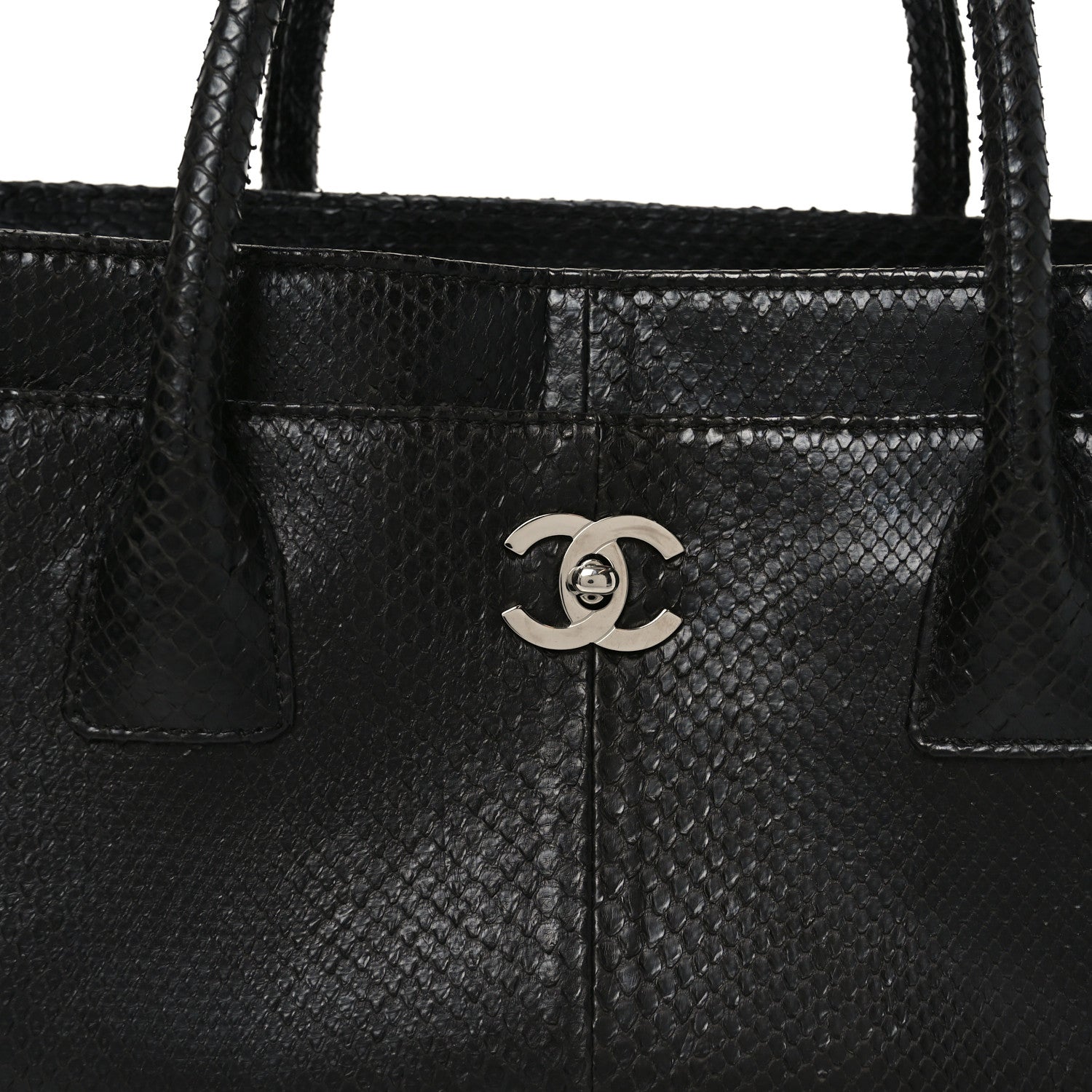 Chanel Snakeskin Executive Cerf Shopper Tote Black 9 of 12