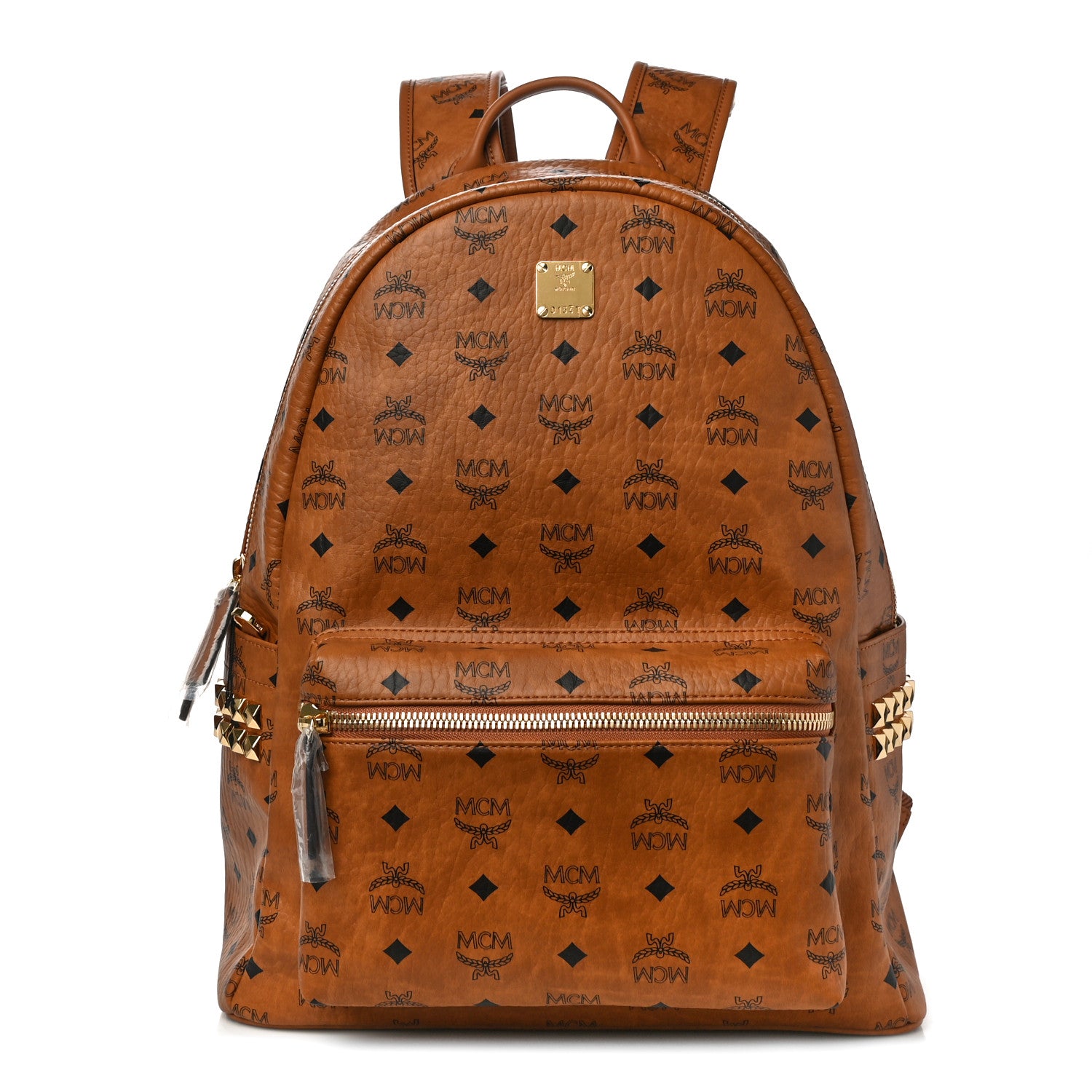 MCM Visetos Medium Side Studs Stark Backpack Cognac 1 of 10