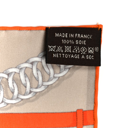 Hermes Silk Grand Manege Detail Scarf 70 Grege Orange Vieux Rose 2 of 5