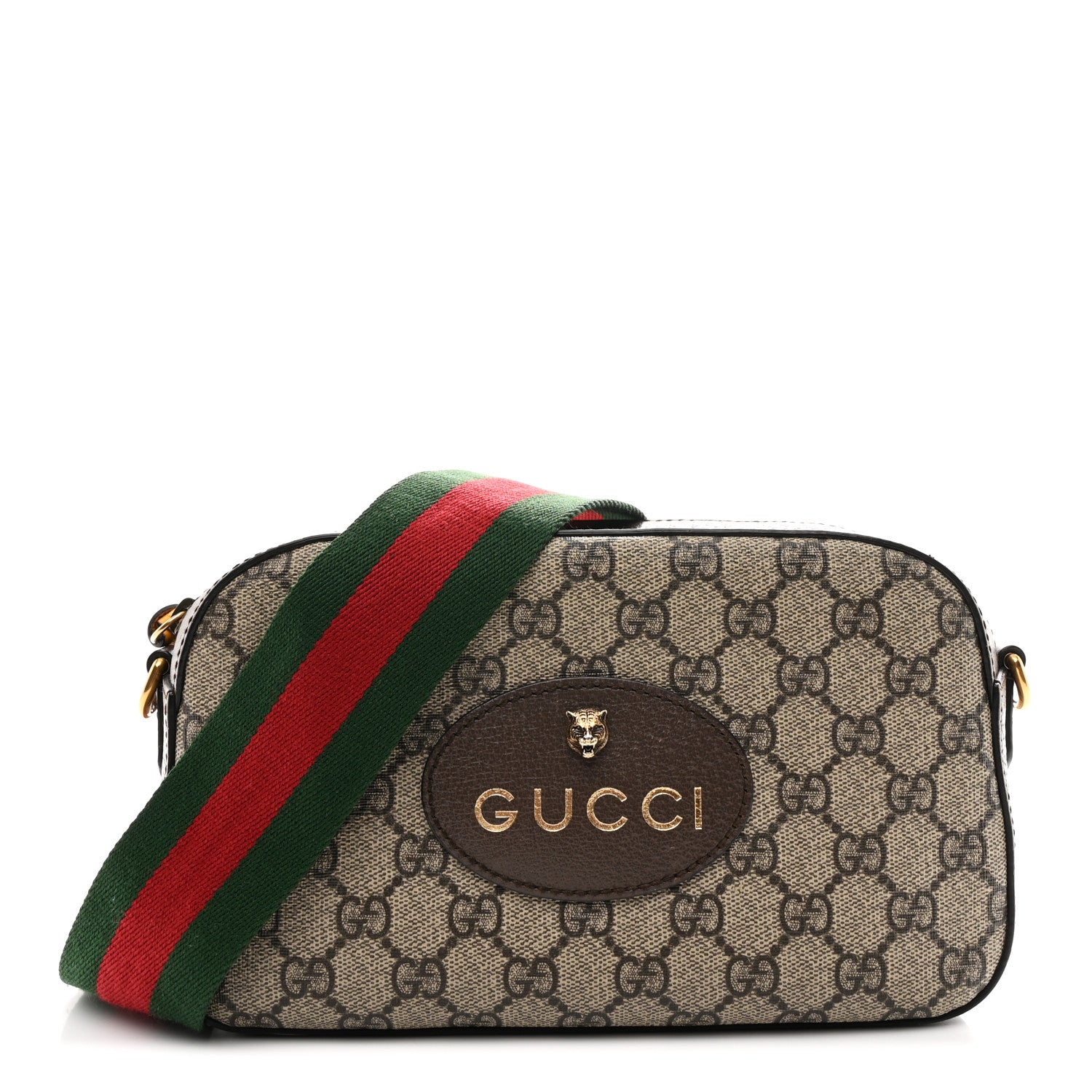 Gucci GG Supreme Monogram Web Neo Vintage Shoulder Bag Beige New Acero Crop 1 of 13