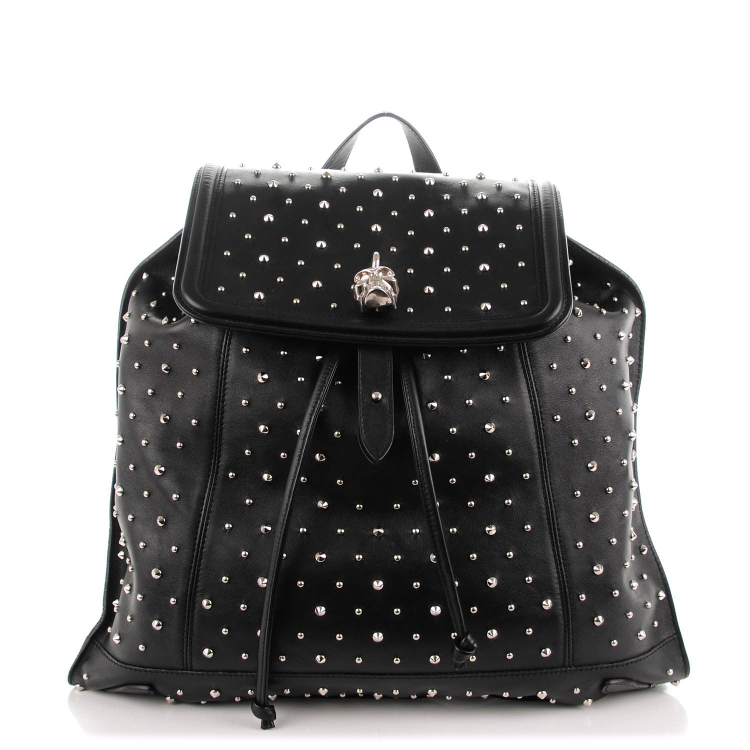 Alexander McQueen Calfskin Studded Padlock Zip Backpack Black 1 of 7