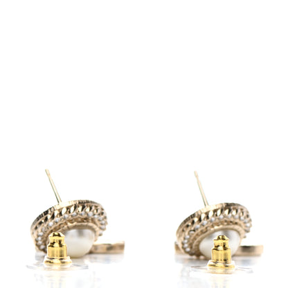 Chanel Crystal Pearl Bow-tiful CC Drop Earrings Gold 3 of 5