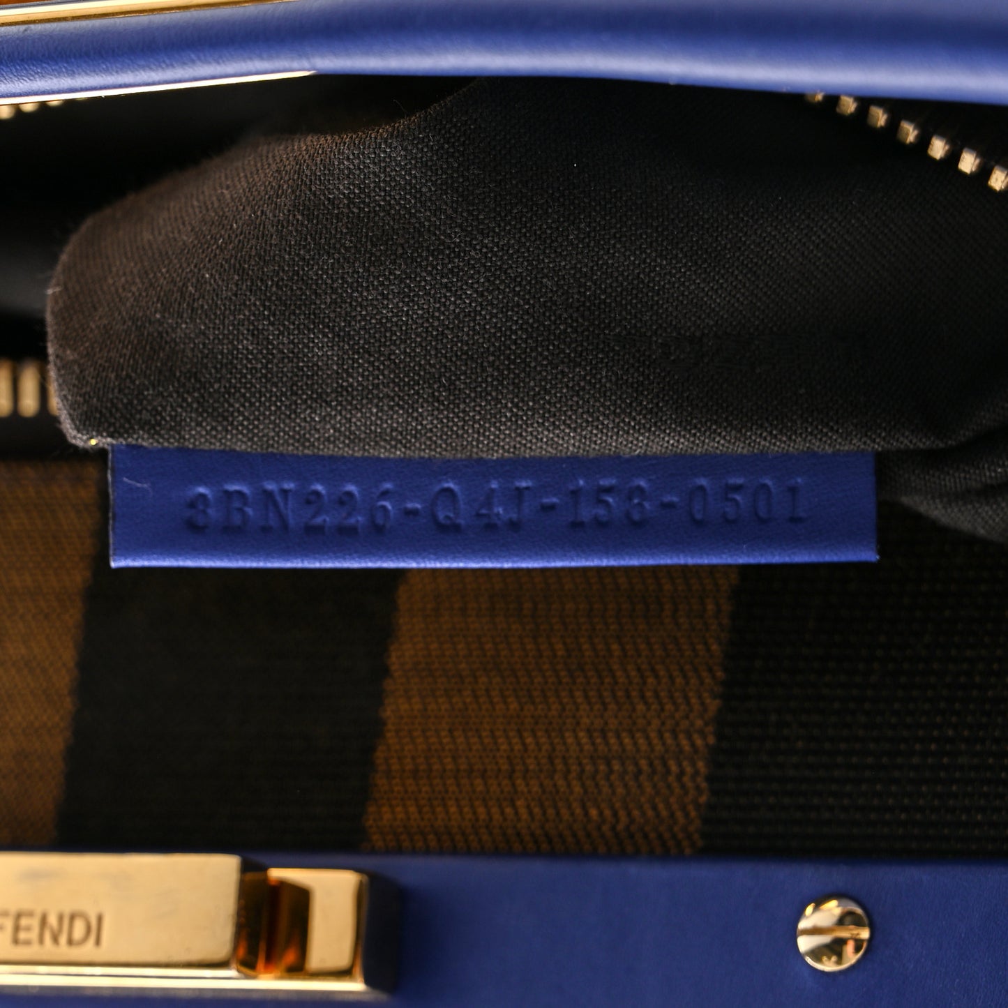 Vitello Morgan Fabric Jacquard Pequin Medium Peekaboo Iconic Satchel Blue Neon Tobacco