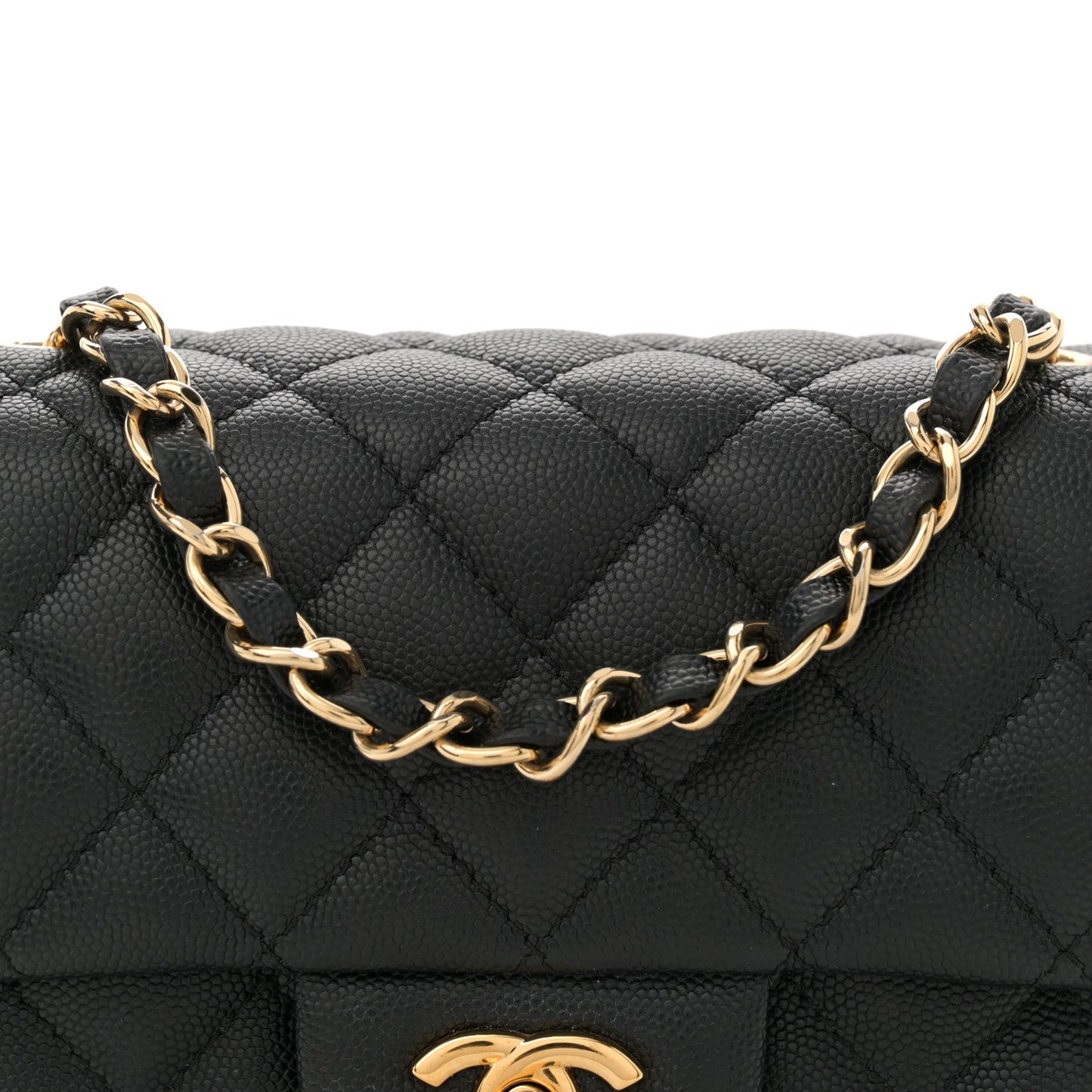 Caviar Quilted Mini Square Flap Black
