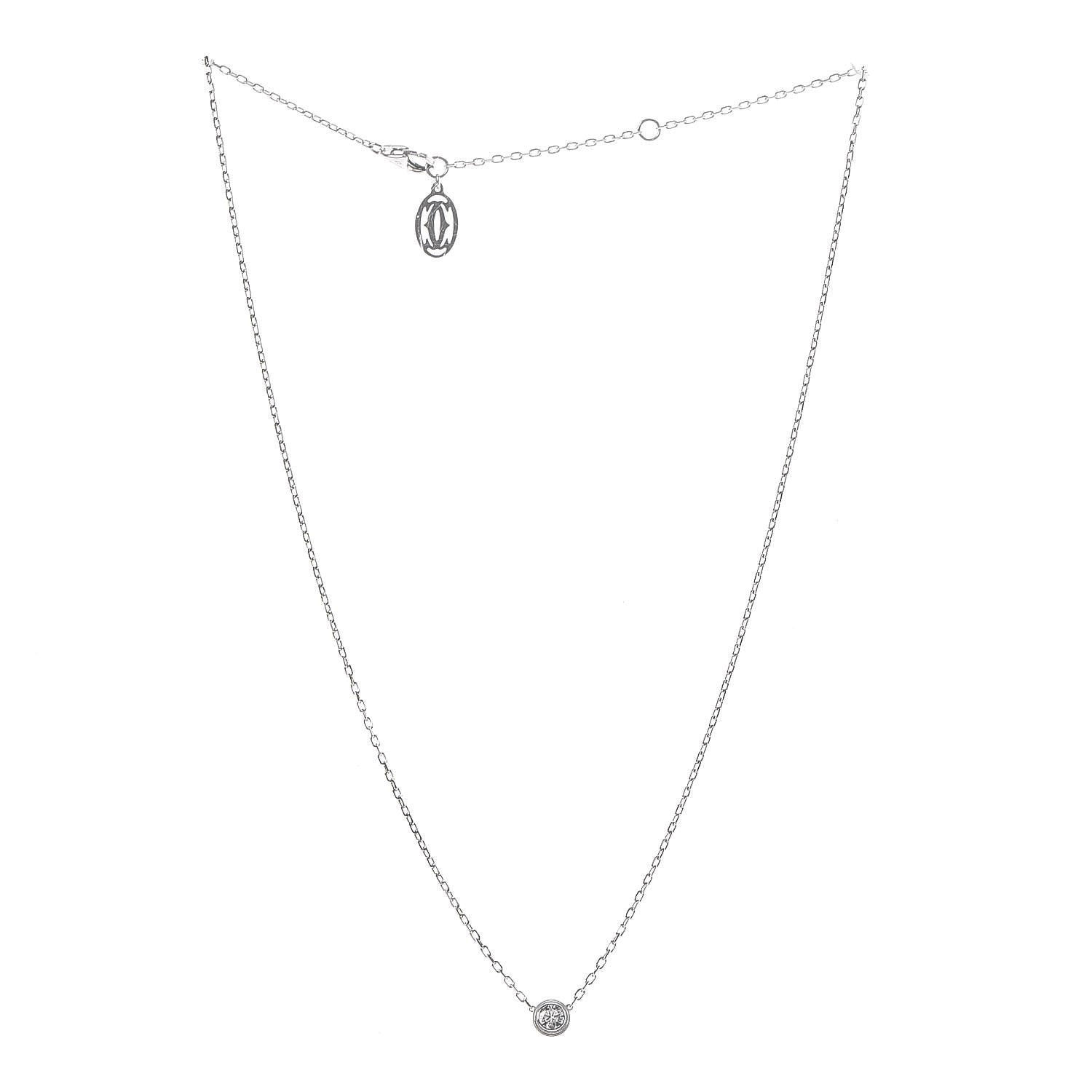 Cartier 18K White Gold Diamond LM D'Amour Pendant Necklace 3 of 6