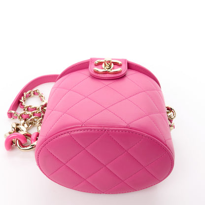 Chanel Lambskin Resin Elegant Chain Vanity Case Dark Pink 15 of 16