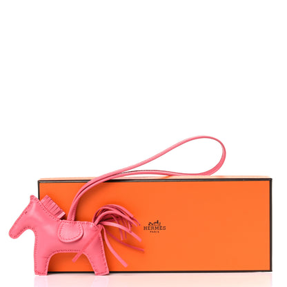 Hermes Milo Lambskin Grigri Rodeo Horse Bag Charm PM Rose Azalee 5 of 5
