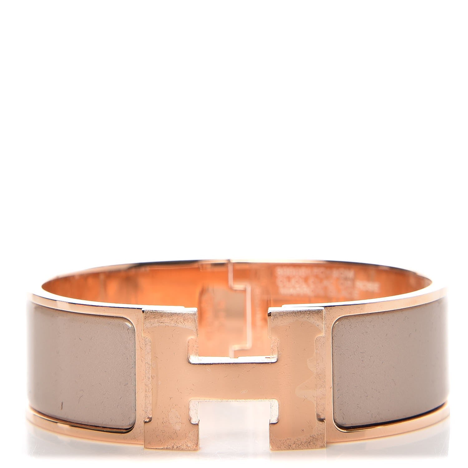 Hermes Enamel Wide Clic Clac H Bracelet GM Marron Glace 1 of 5