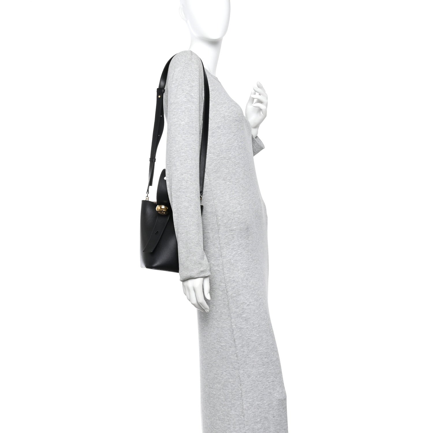 Loewe Smooth Calfskin Mini Pebble Bucket Bag Black 2 of 14