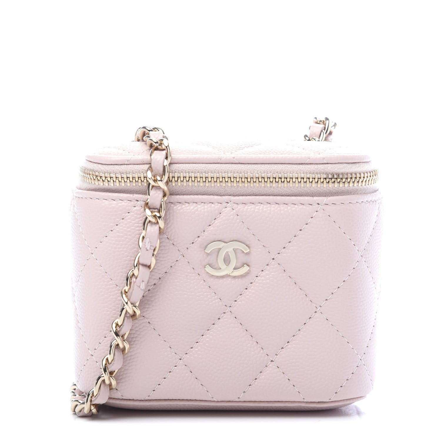 Chanel Caviar Quilted Mini Vanity Case With Chain Light Pink 1 of 9