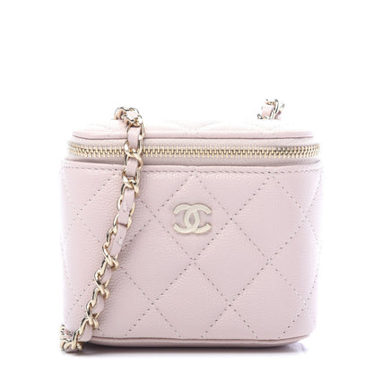 Chanel Caviar Quilted Mini Vanity Case With Chain Light Pink 1 of 9