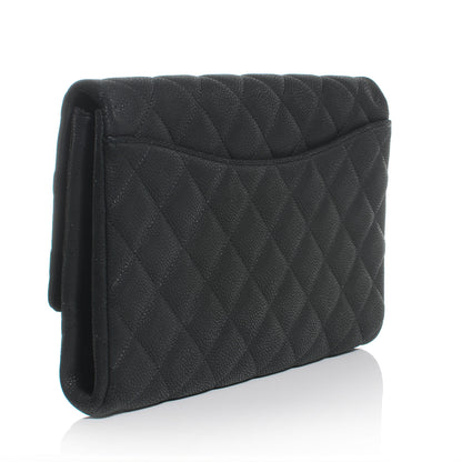 Chanel Iridescent Caviar Flap Clutch Bag Black 3 of 7