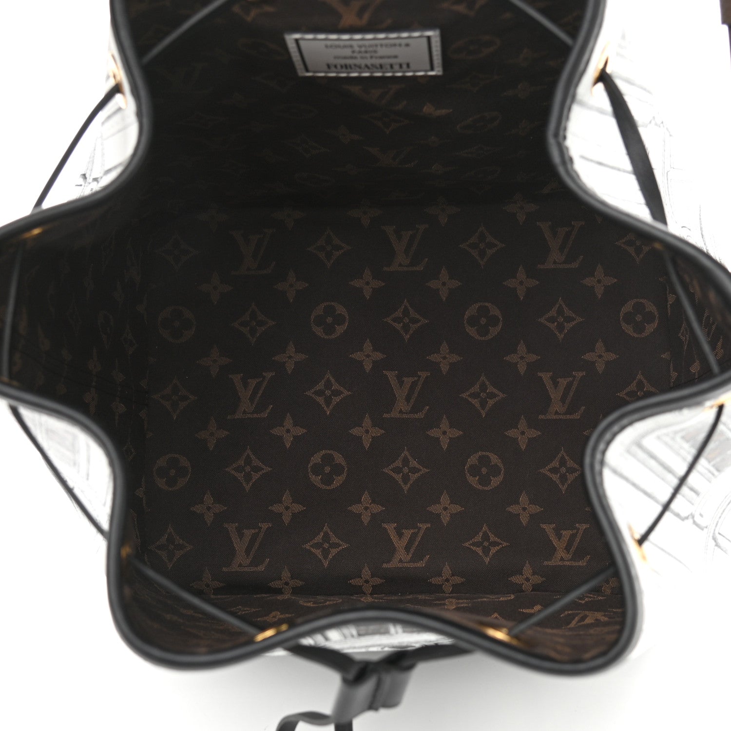 Louis Vuitton X FORNASETTI Calfskin Architettura Noe MM Black White 5 of 9