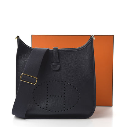 Hermes Taurillon Clemence Evelyne III PM Bleu Nuit 10 of 10