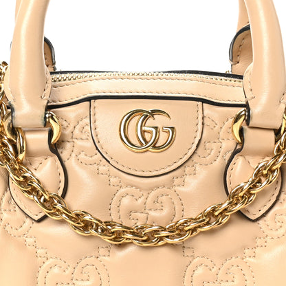 Gucci Calfskin GG Matelasse Mini Bowler Bag Naturale 8 of 11