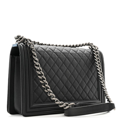 Chanel Grained Calfskin Quilted New Medium Boy Flap Black 3 of 10