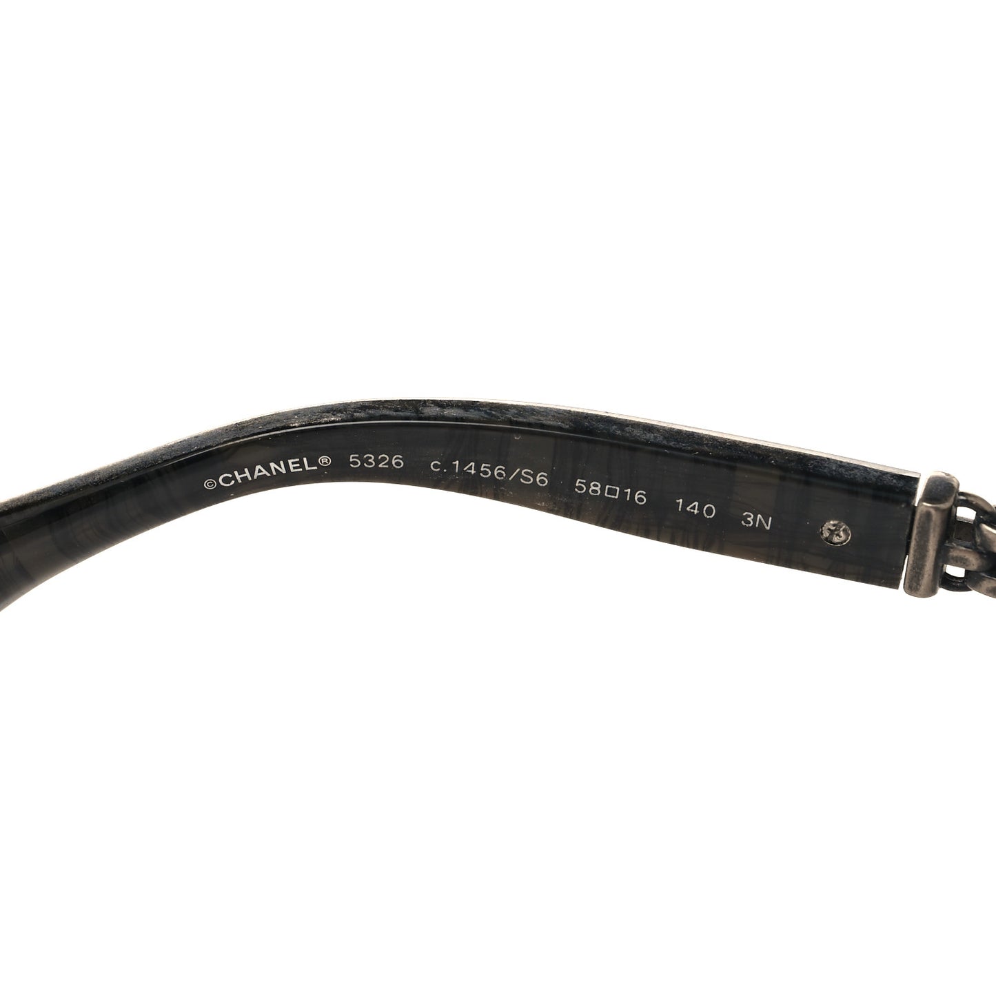 Acetate Polarized Cat Eye Chain Sunglasses 5326 Black