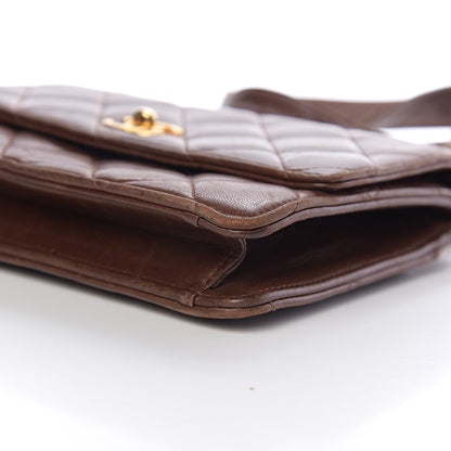 Chanel Lambskin Quilted Flap Shoulder Bag Brown 8 of 10