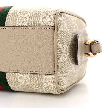 Gucci GG Supreme Monogram Textured Dollar Calfskin Web Super Mini Ophidia Top Handle Bowler Bag Beige Mystic White Oatmeal 10 of 13