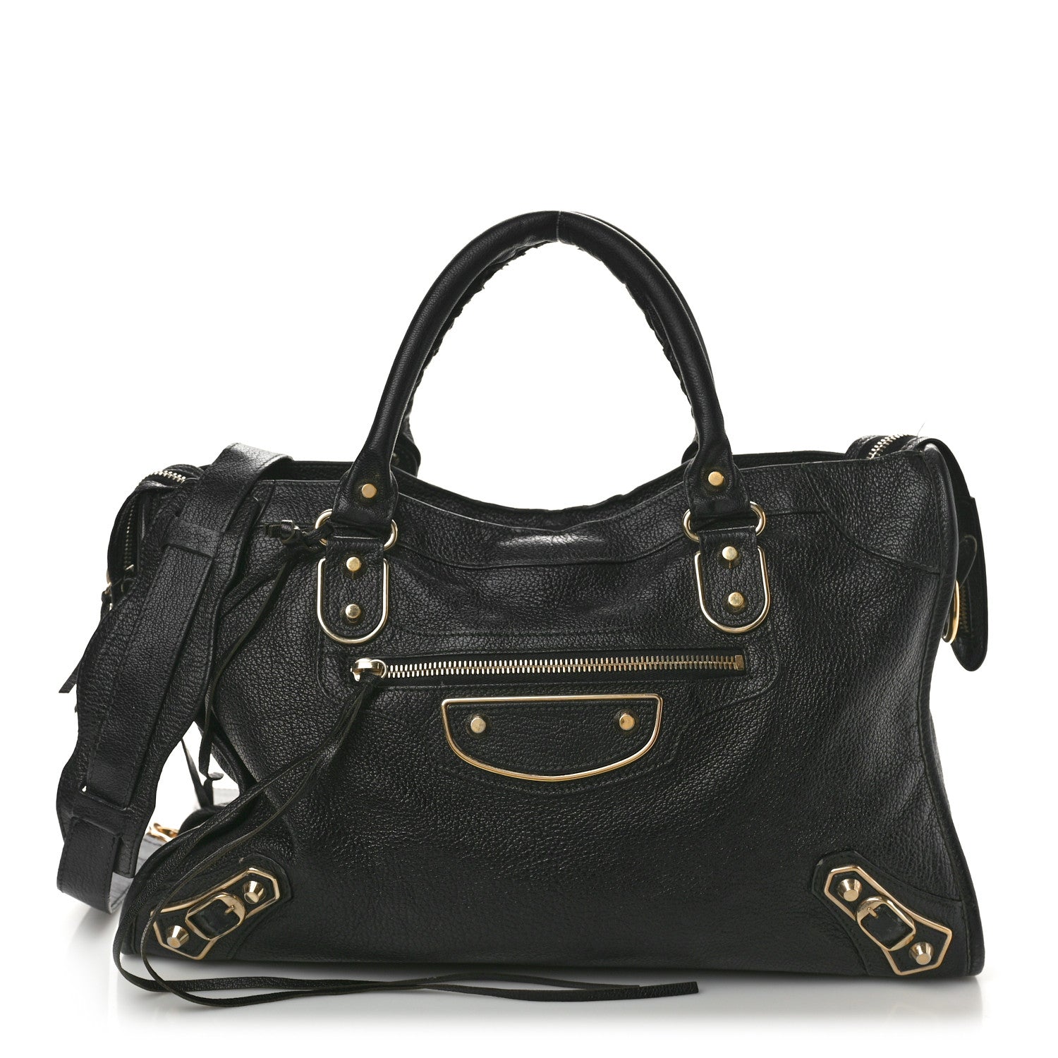 Balenciaga Chevre Gold Metallic Edge Hardware City Black 1 of 18