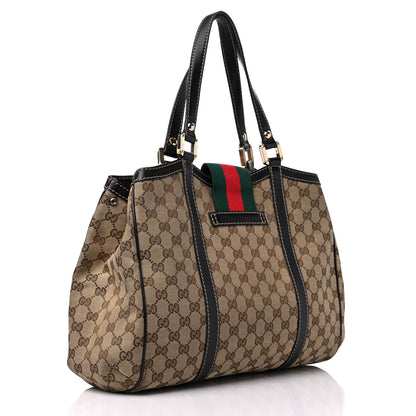 Gucci Monogram New Ladies Web Tote Dark Brown 3 of 15