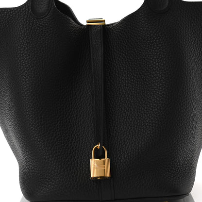 Hermes Taurillon Clemence Picotin Lock 22 MM Black 8 of 11