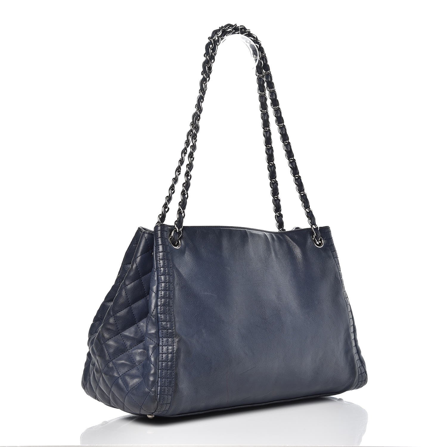 Chanel Calfskin Coco Bengal Open Accordion Tote Blue 3 of 15