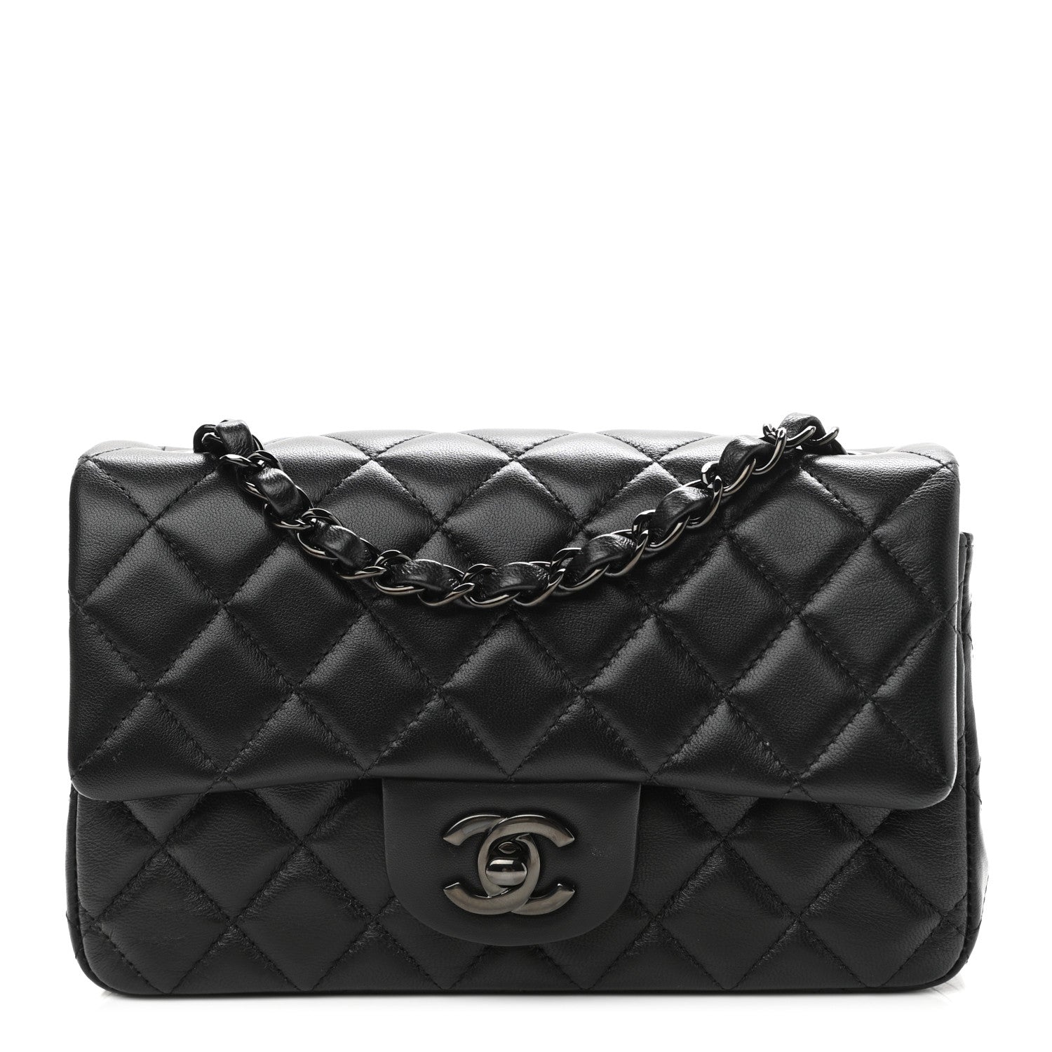 Chanel Lambskin Quilted Mini Rectangular Flap So Black 1 of 10