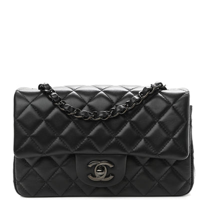 Chanel Lambskin Quilted Mini Rectangular Flap So Black 1 of 10