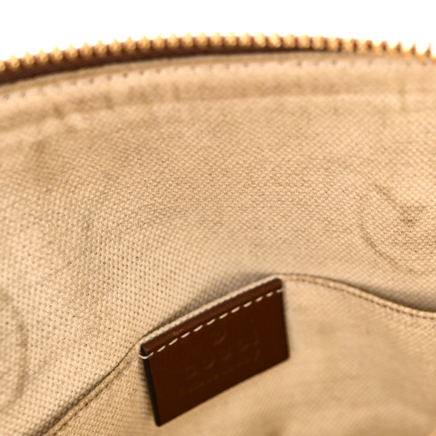 Gucci GG Supreme Monogram Azalea Calfskin Mini Horsebit 1955 Top Handle Bag Beige Ebony Brown Sugar 13 of 13