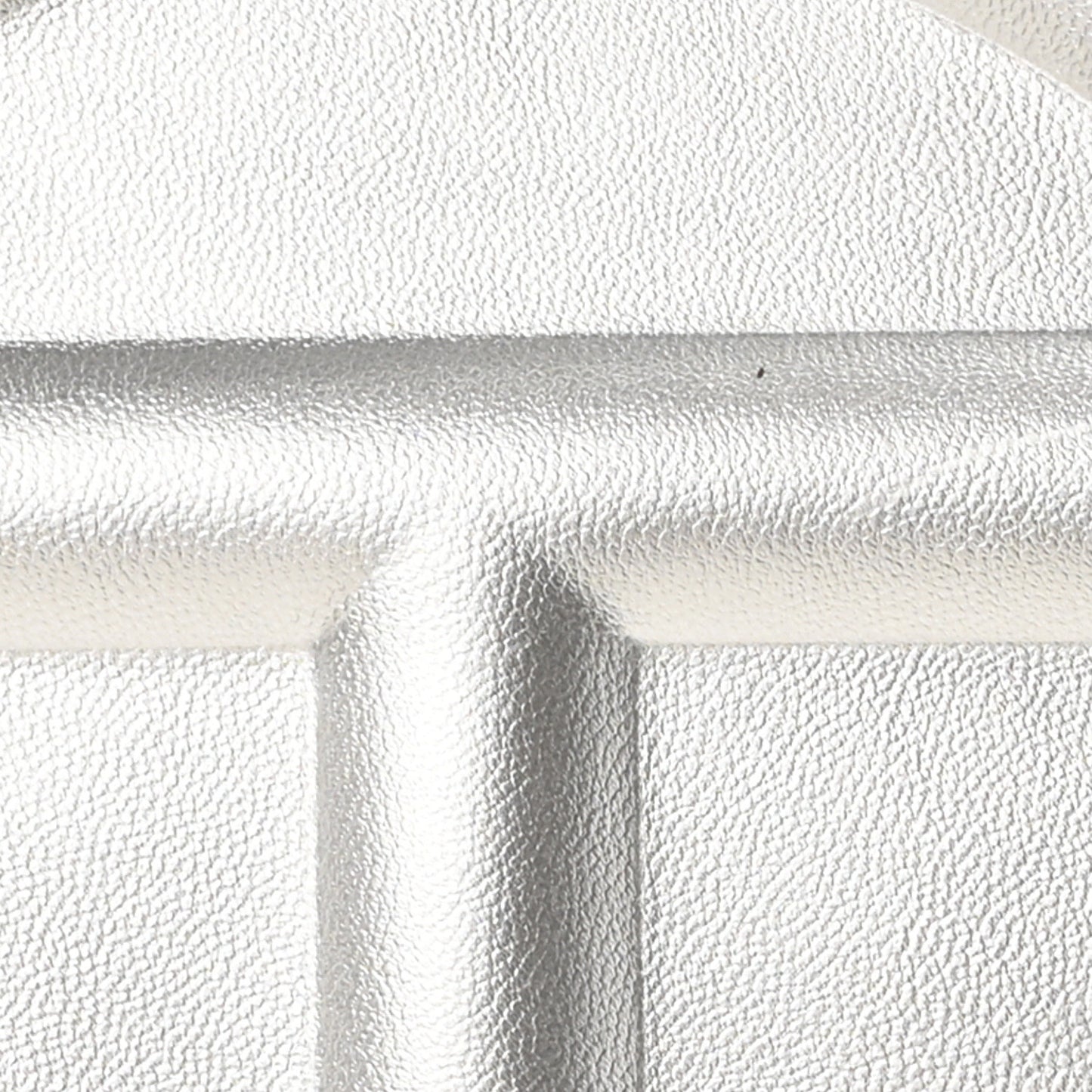 Metallic Vegan Leather Medium Shopping Bag Silver