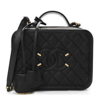 Chanel Caviar Quilted Medium CC Filigree Vanity Case Black 1 of 8