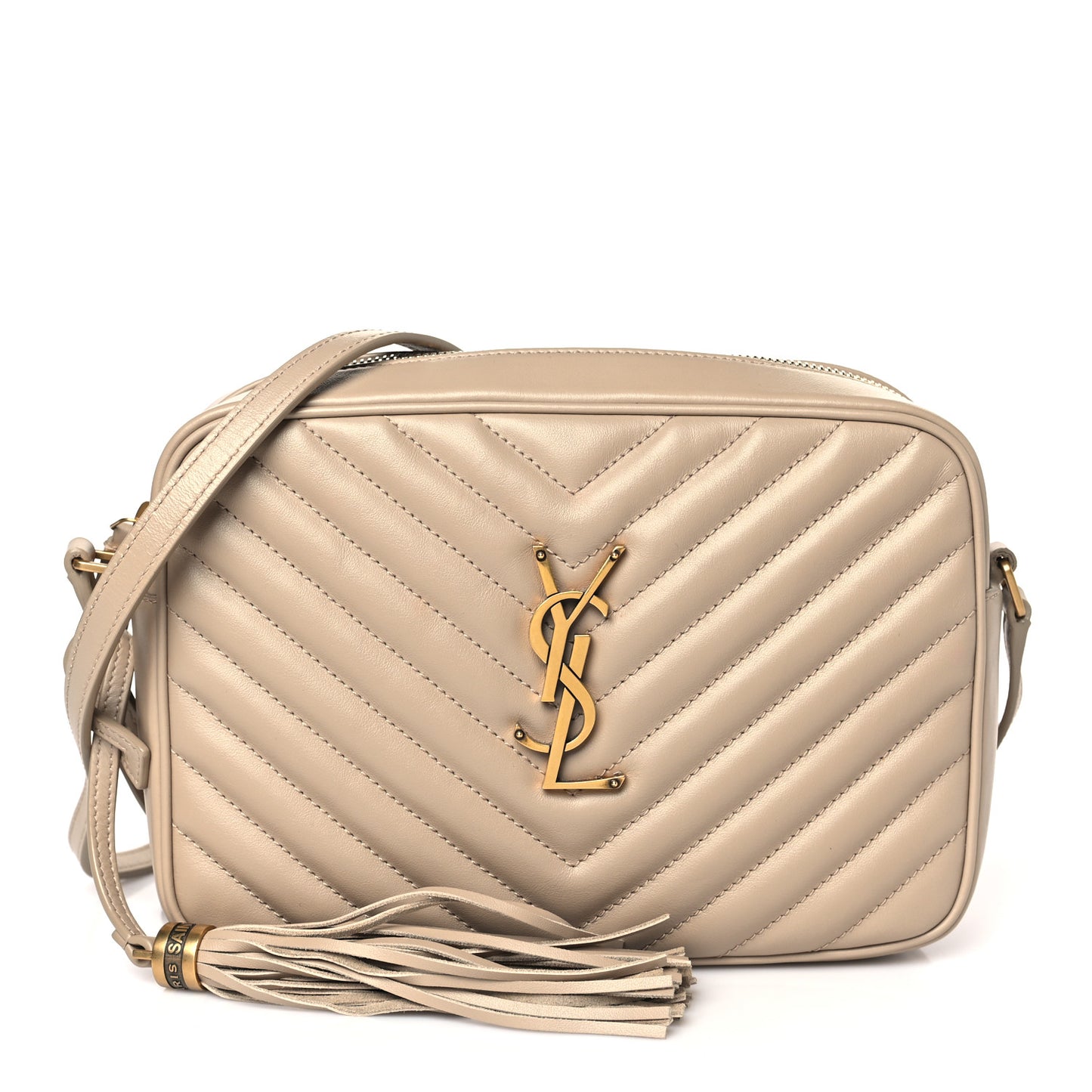 Calfskin Matelasse Monogram Lou Camera Bag Dark Latte