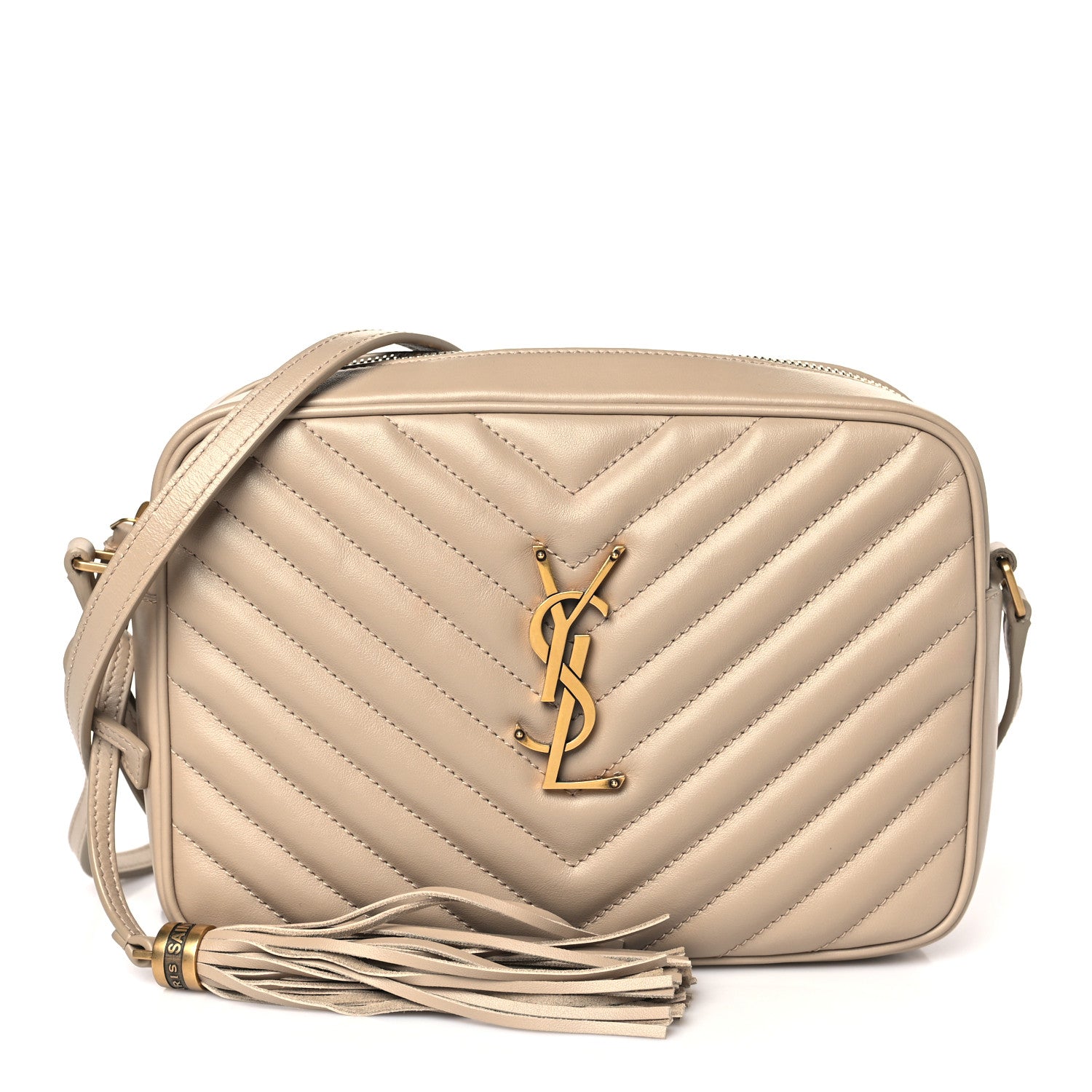 Saint Laurent Calfskin Matelasse Monogram Lou Camera Bag Dark Latte 1 of 9