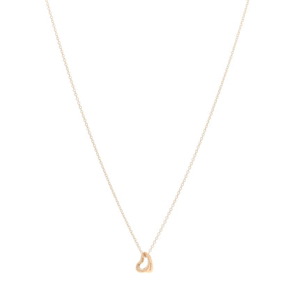 Tiffany 18K Rose Gold 7mm Elsa Peretti Open Heart Pendant Necklace 1 of 3