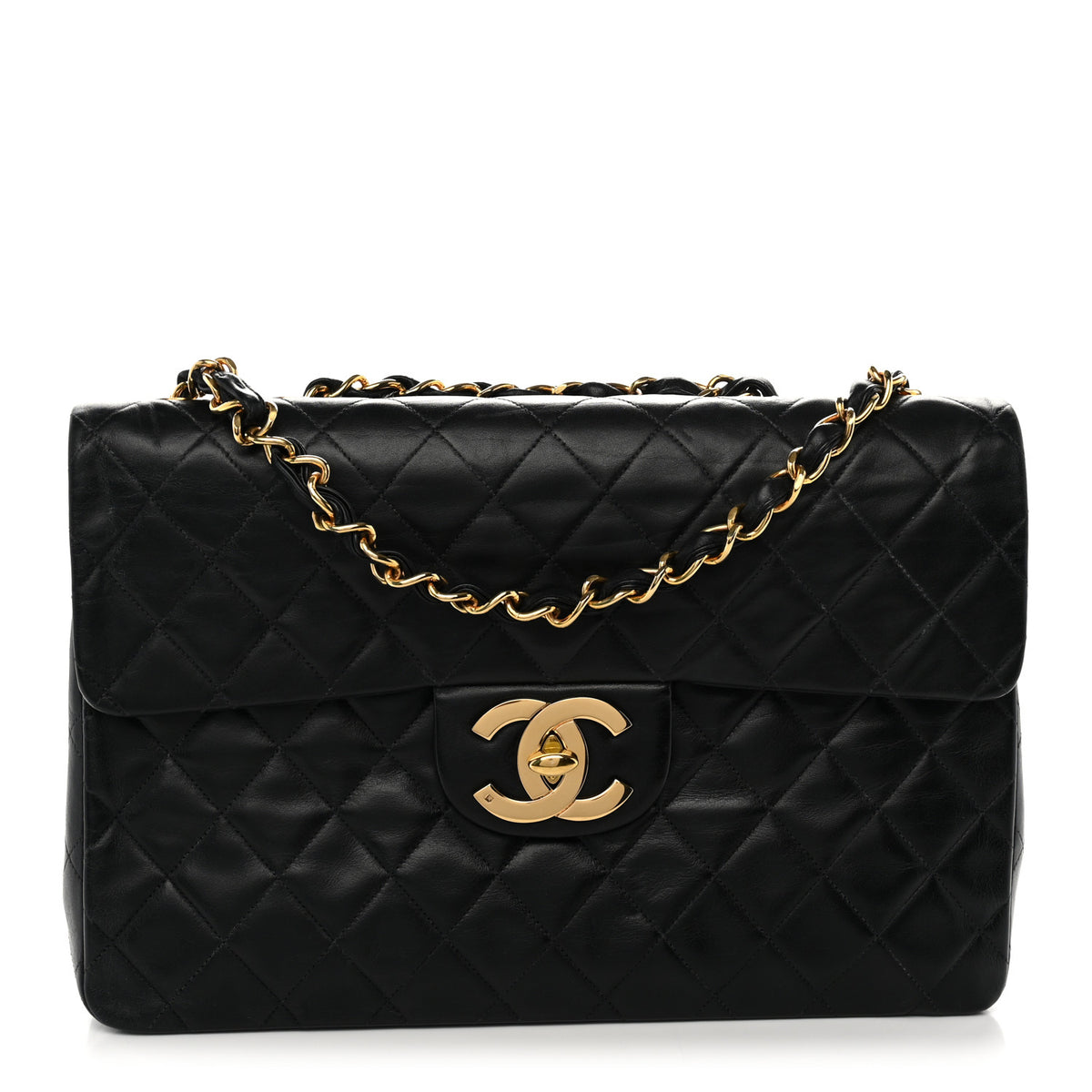 Chanel Lambskin Quilted XL Jumbo Single Flap Black 1 of 13