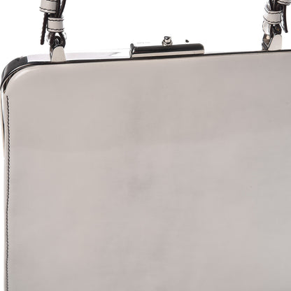 Prada Spazzolato Logo Print Framed Bag Quarzo 9 of 11