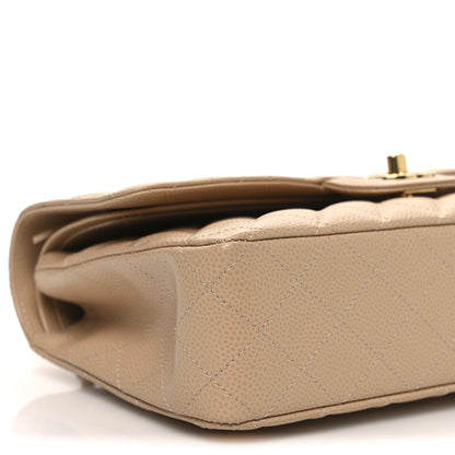 Chanel Caviar Quilted Medium Double Flap Beige 9 of 10