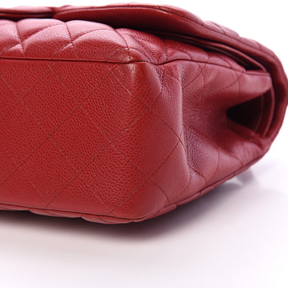 Chanel Caviar Quilted Jumbo Double Flap Red 10 of 10