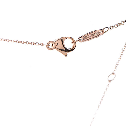 Tiffany 18K Rose Gold Diamond Lock Pendant Necklace 4 of 7