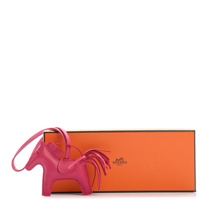 Hermes Milo Lambskin Grigri Rodeo Horse Bag Charm PM Rose Mexico 6 of 6