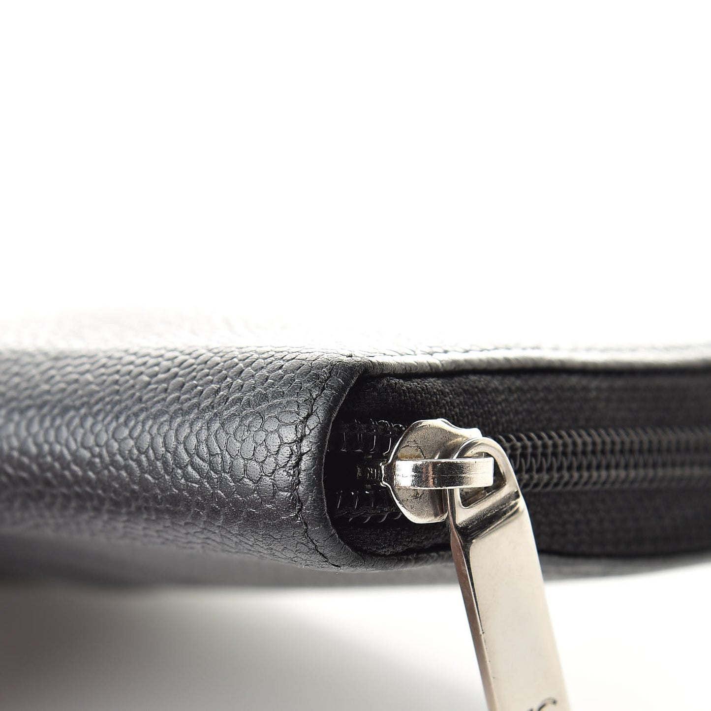 Caviar Large Timeless CC Zip Around Organizer Wallet Black