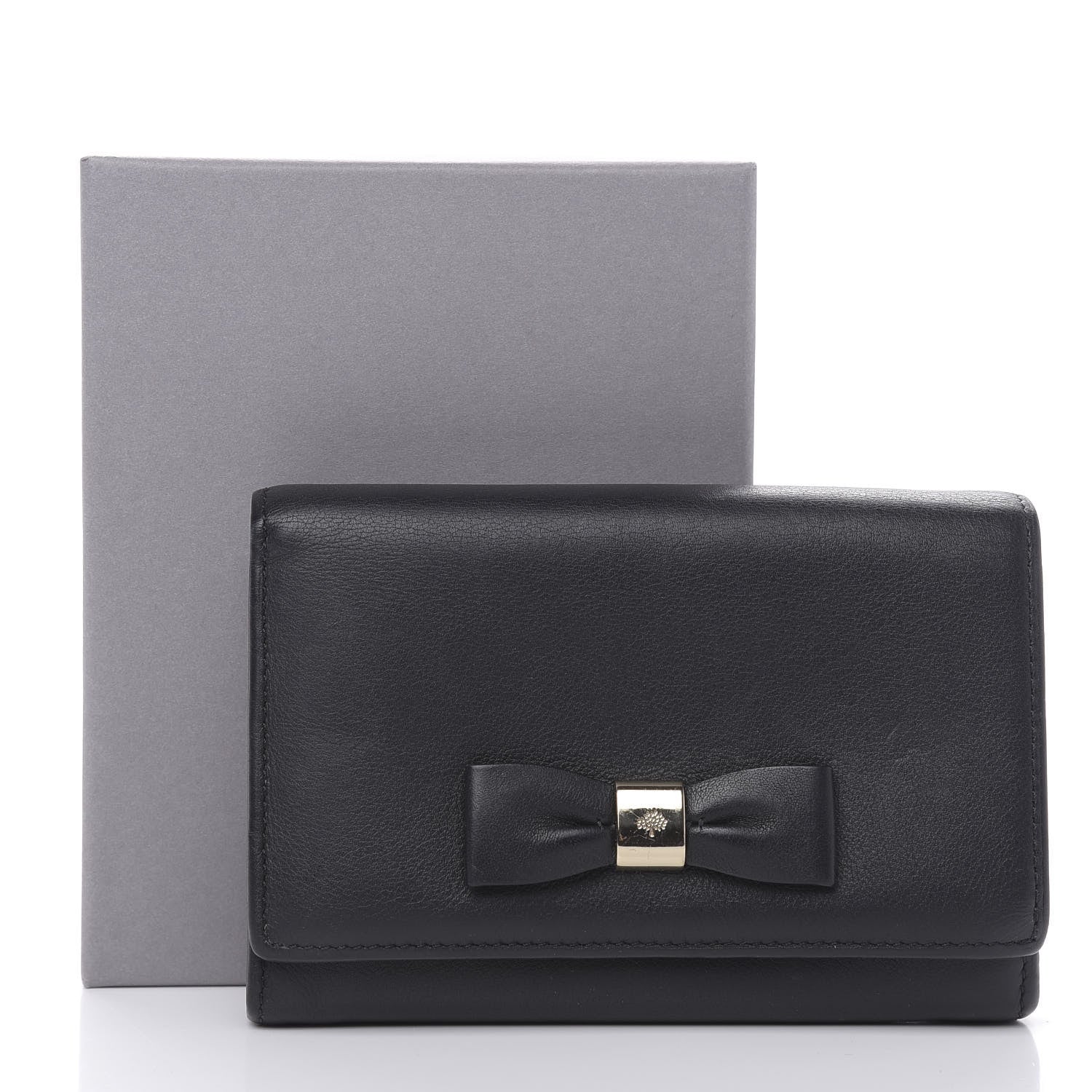Mulberry Goatskin Bow French Wallet Black 9 of 9