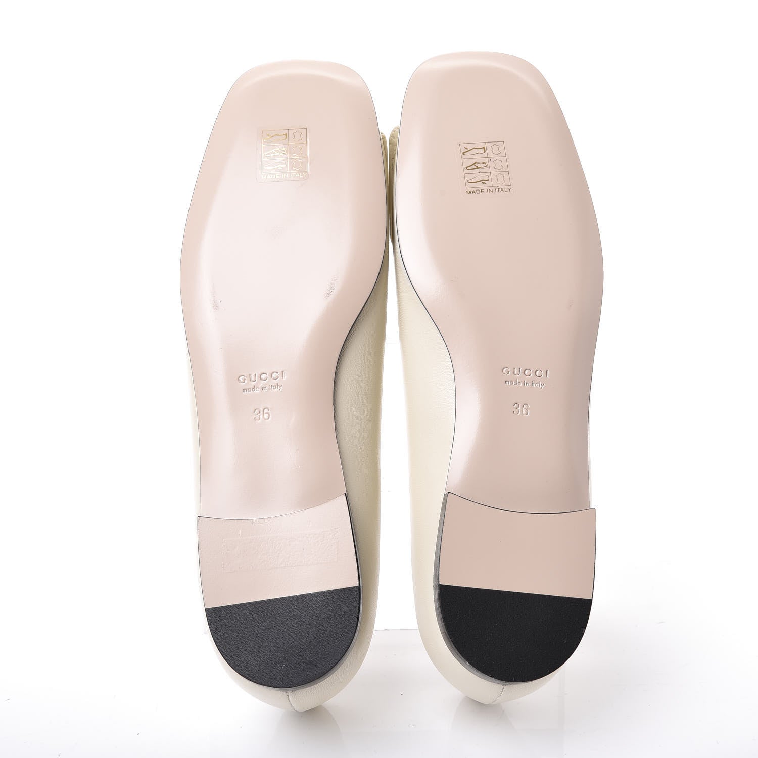 Gucci Malaga Kid Crystal Square G Madelyn Ballet Flats 36 Vintage White 6 of 9