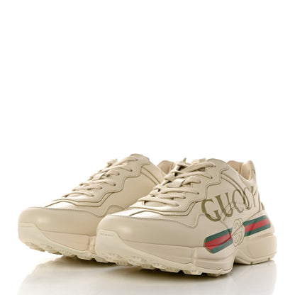 Gucci Calfskin Logo Womens Rhyton Sneakers 38 Ivory 3 of 9