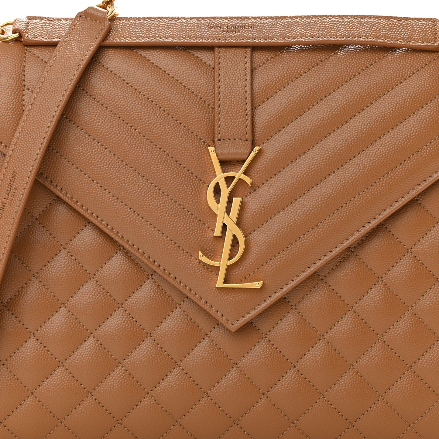 Grain De Poudre Textured Mixed Matelasse Triquilt Large Monogram Satchel Dune