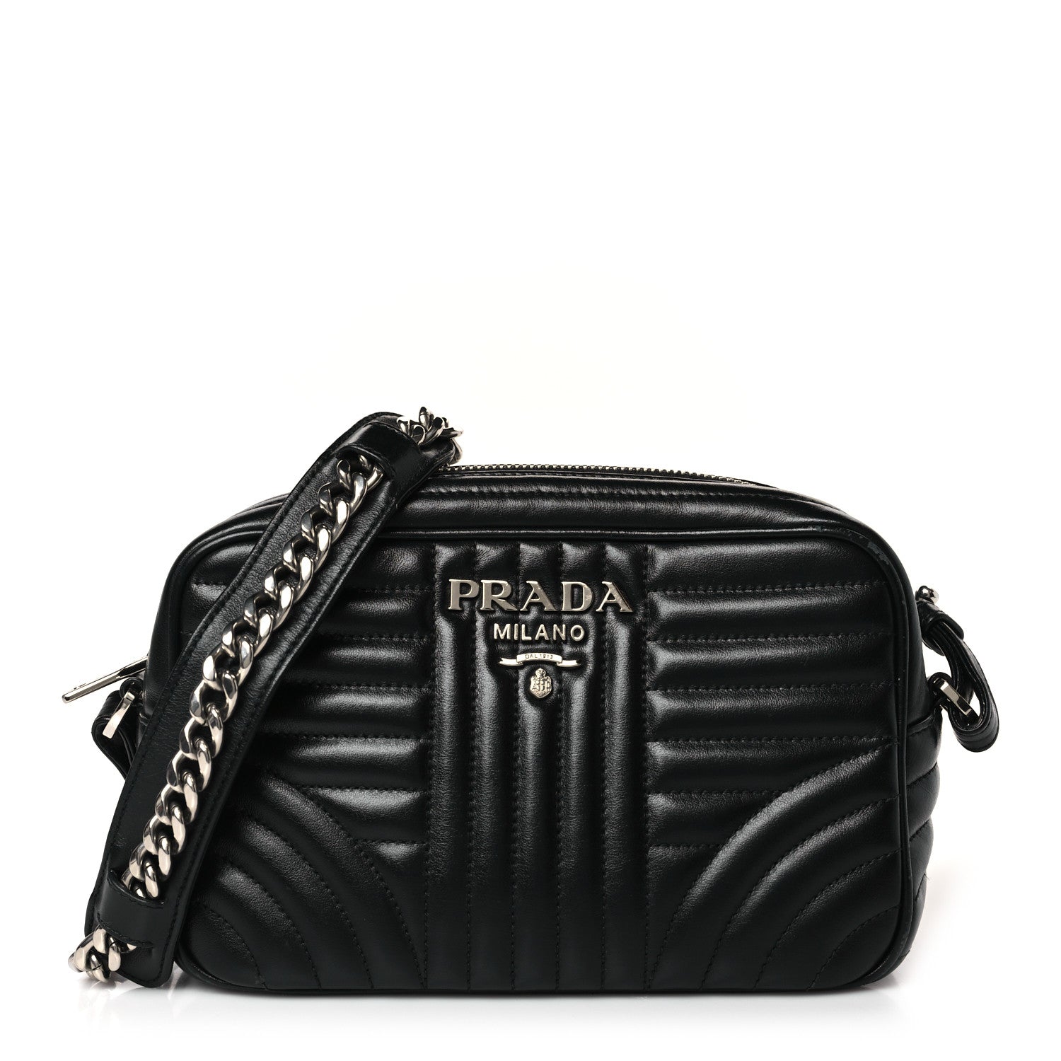 Prada Soft Calfskin Diagramme Camera Bag Black 1 of 11