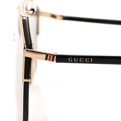 Gucci Metal Rimless Square Sunglasses GG0291S Black Gold 8 of 9